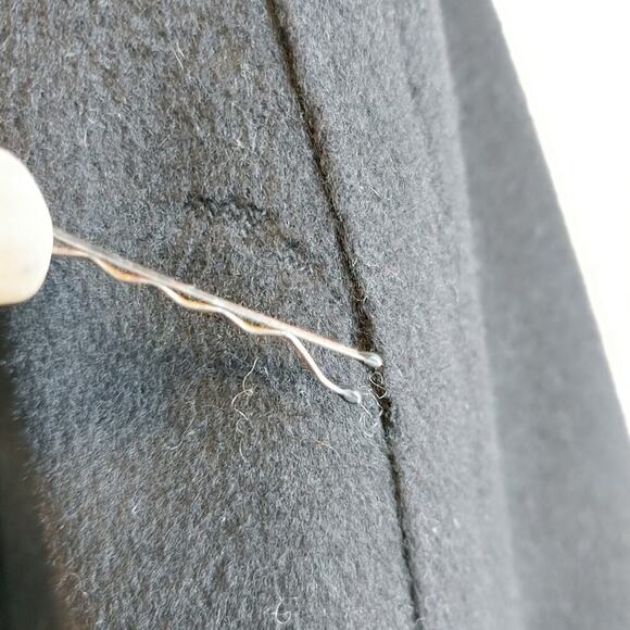 J. Crew Women's Black Wool Double Breasted Pea Coat Sz M Academia Preppy Winter - Picture 7 of 12